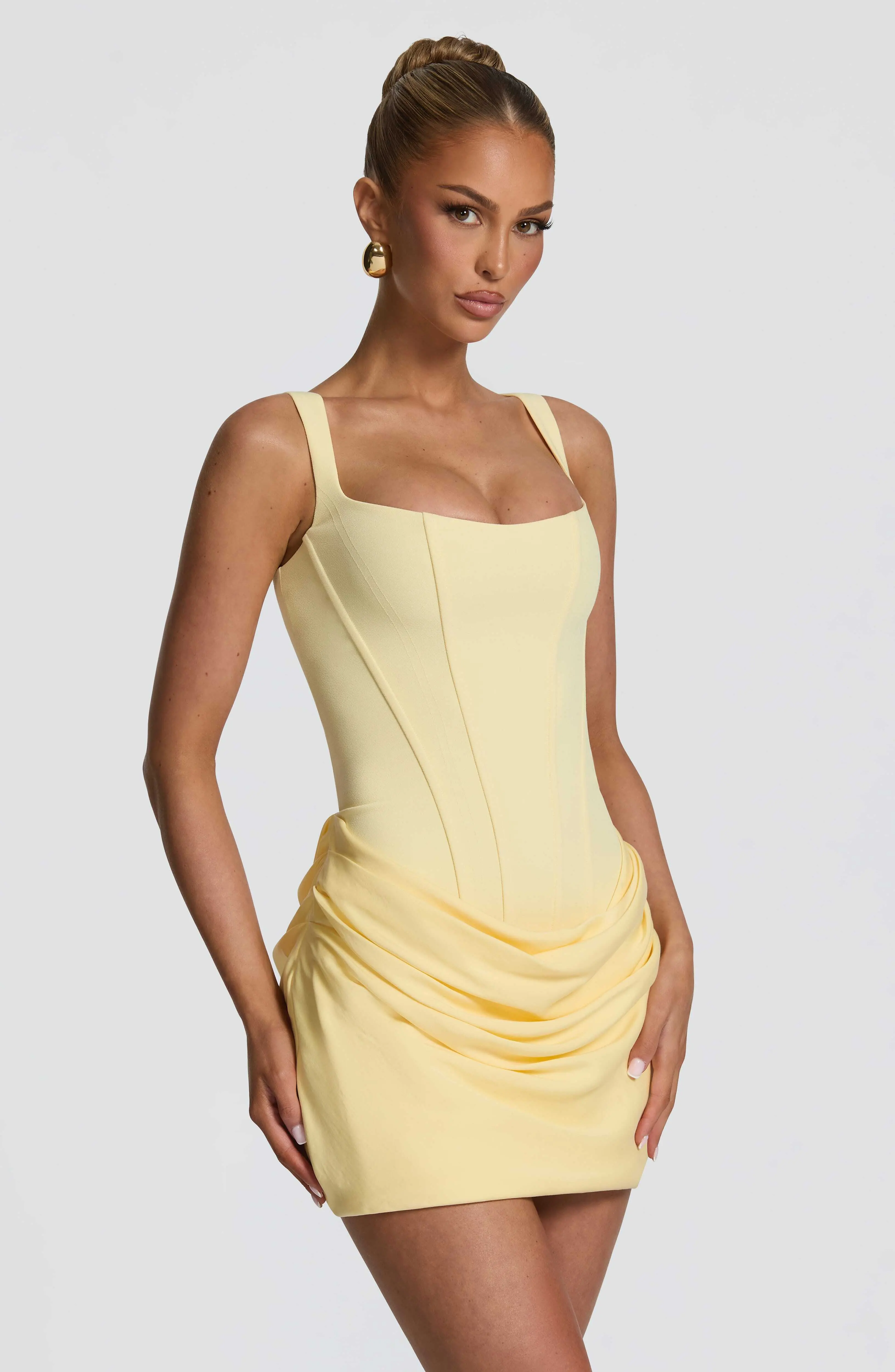 Cornelia Mini Dress - Lemon - Image 3