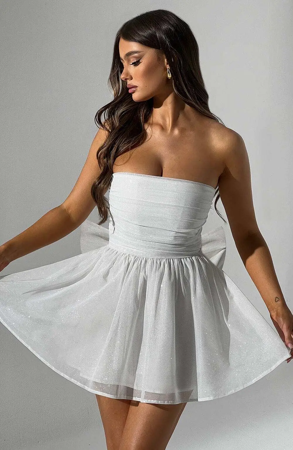 Katrina Mini Dress - Ivory Sparkle - Image 11