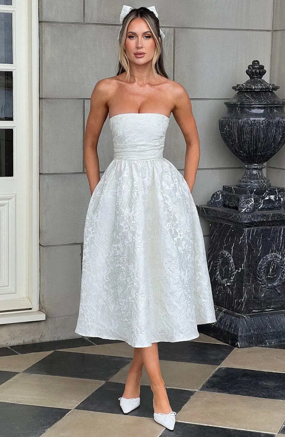 Saoirse Midi Dress - Ivory - Image 3