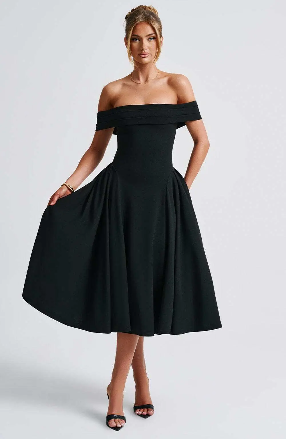 Miranda Midi Dress - Black - Image 10