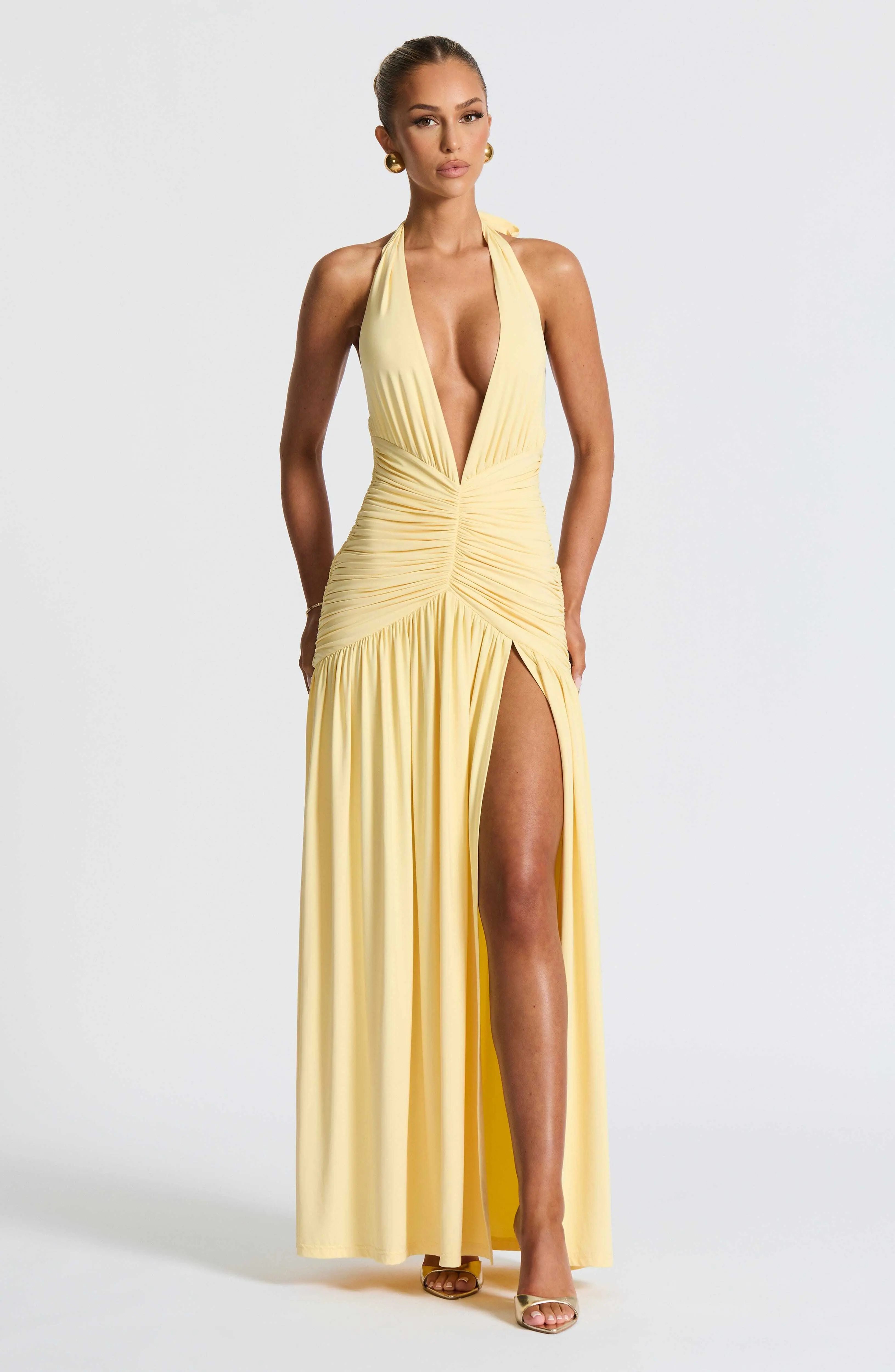 Melania Maxi Dress - Lemon - Image 4