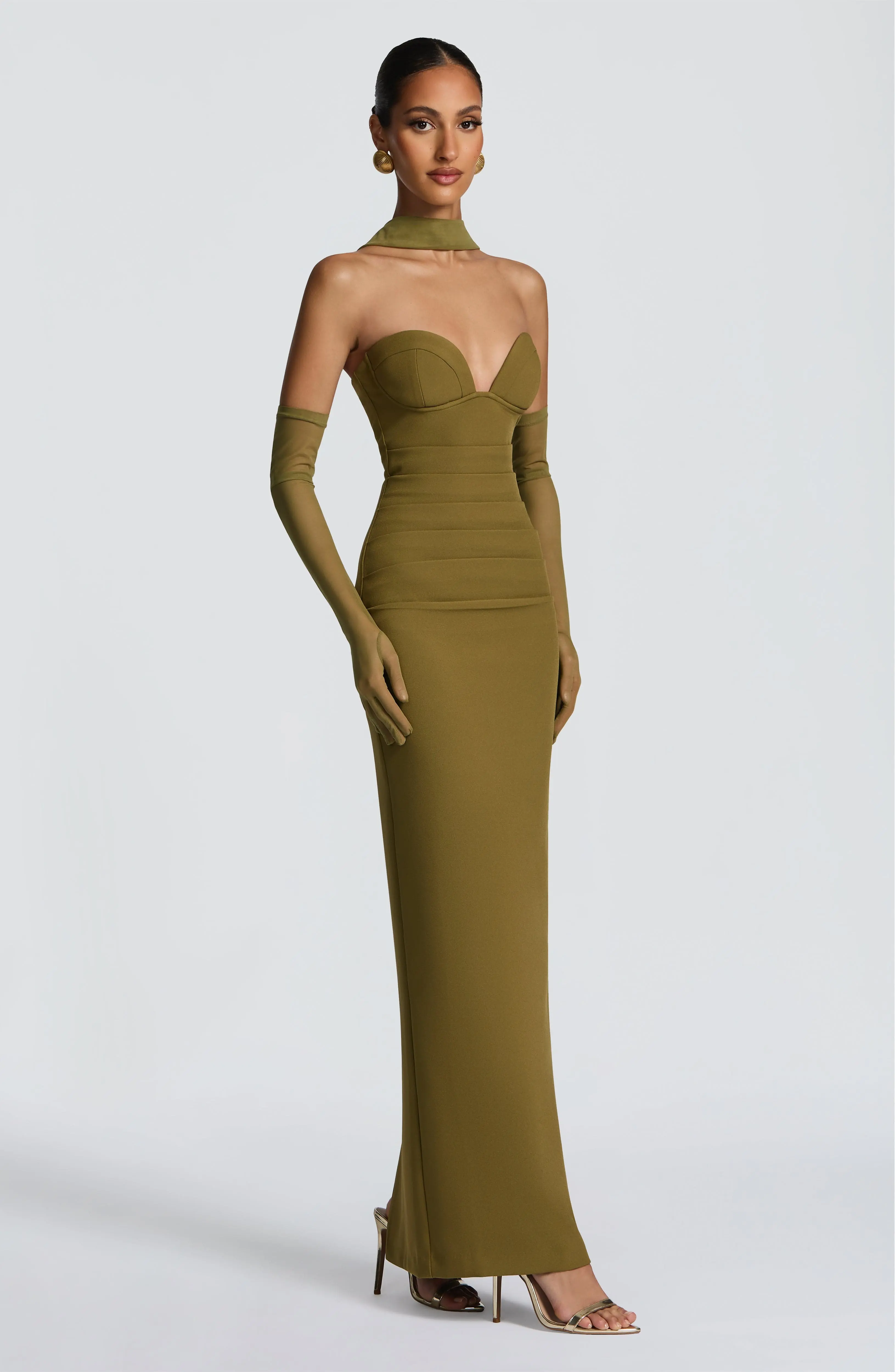Lindsey Maxi Dress - Deep Olive - Image 4