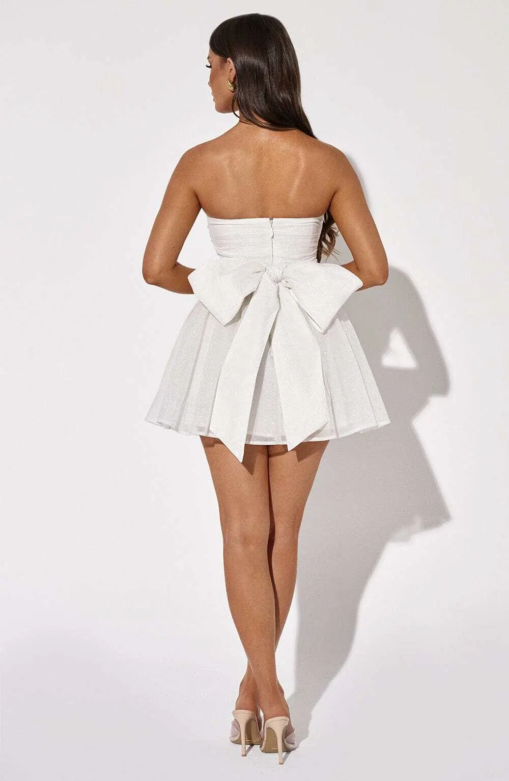 Katrina Mini Dress - Ivory Sparkle - Image 3