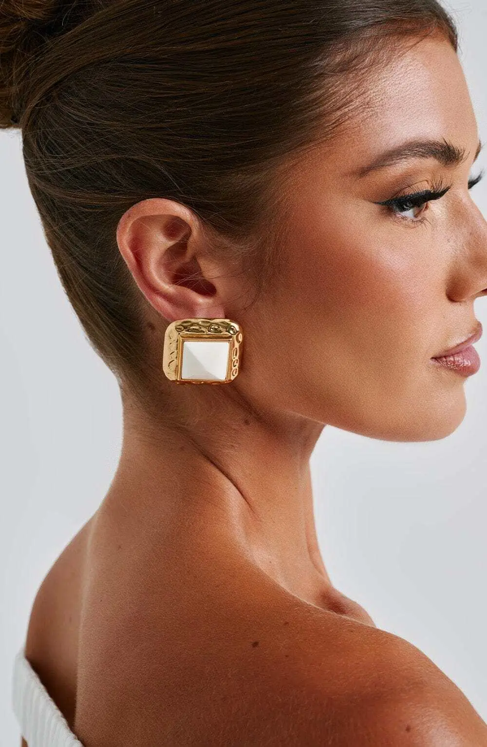 Kennedy Earrings - Ivory/Gold - Image 2