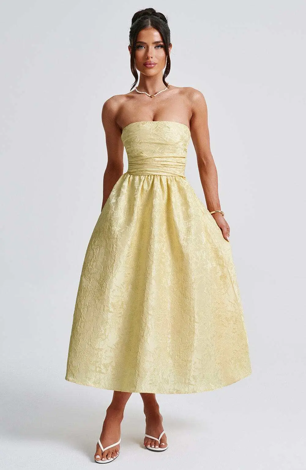 Saoirse Midi Dress - Lemon - Image 8