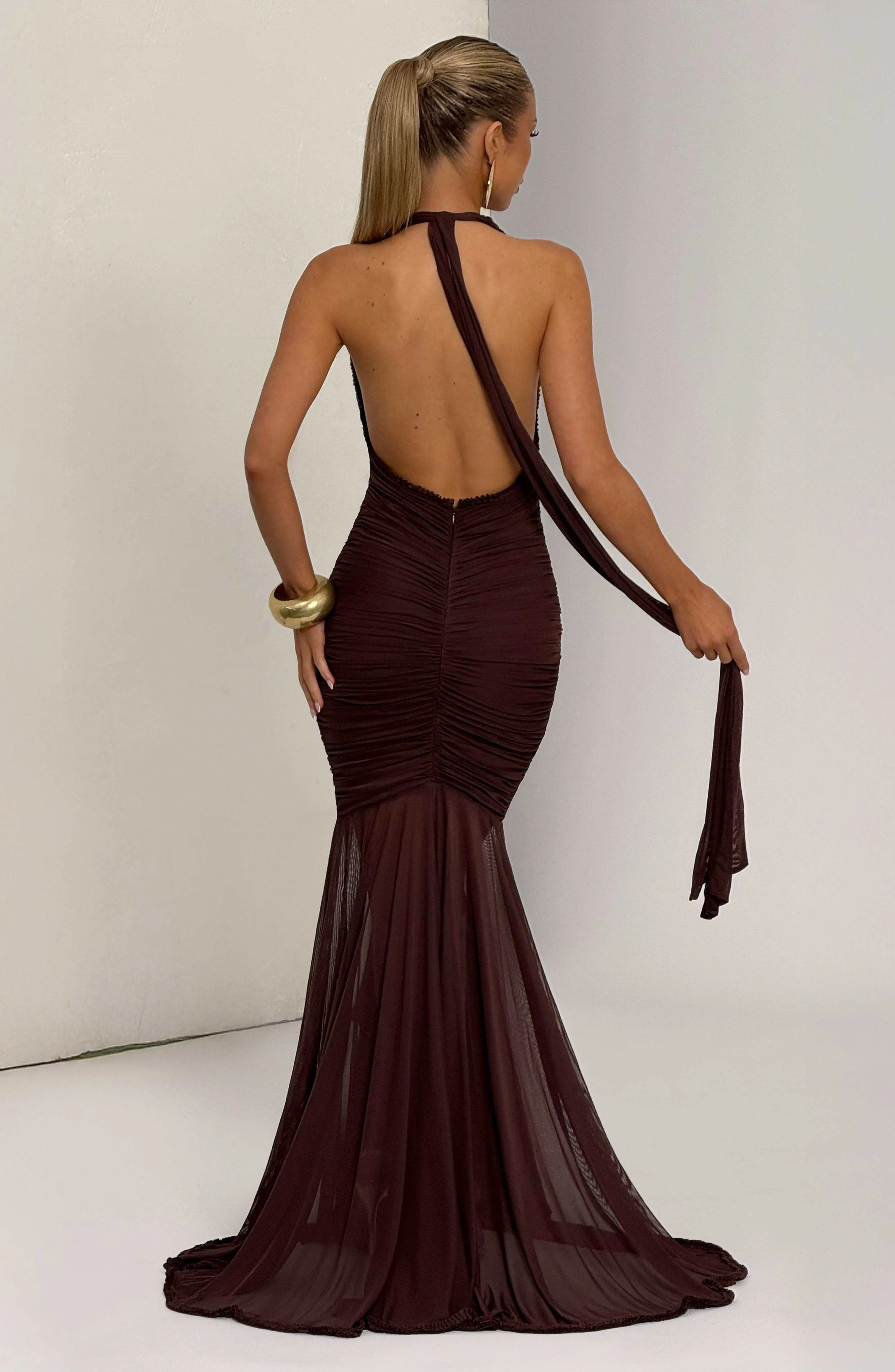 Janessa Maxi Dress - Plum Brown - Image 9