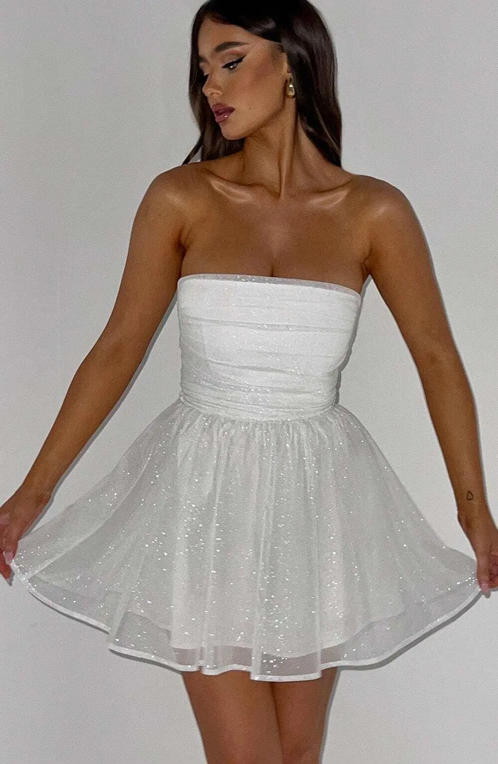 Katrina Mini Dress - Ivory Sparkle - Image 6
