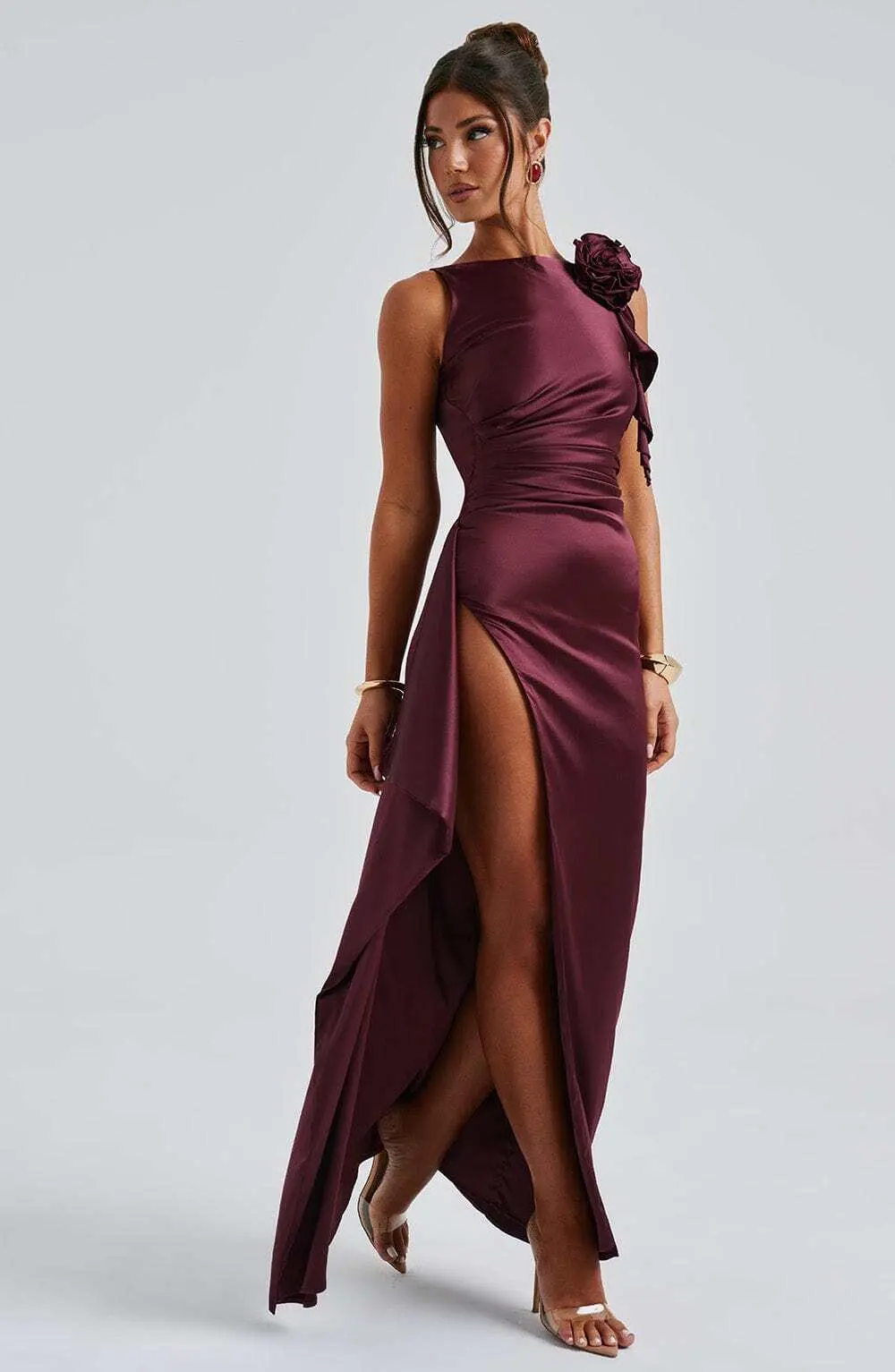 Peggy Maxi Dress - Cherry Lacquer - Image 4