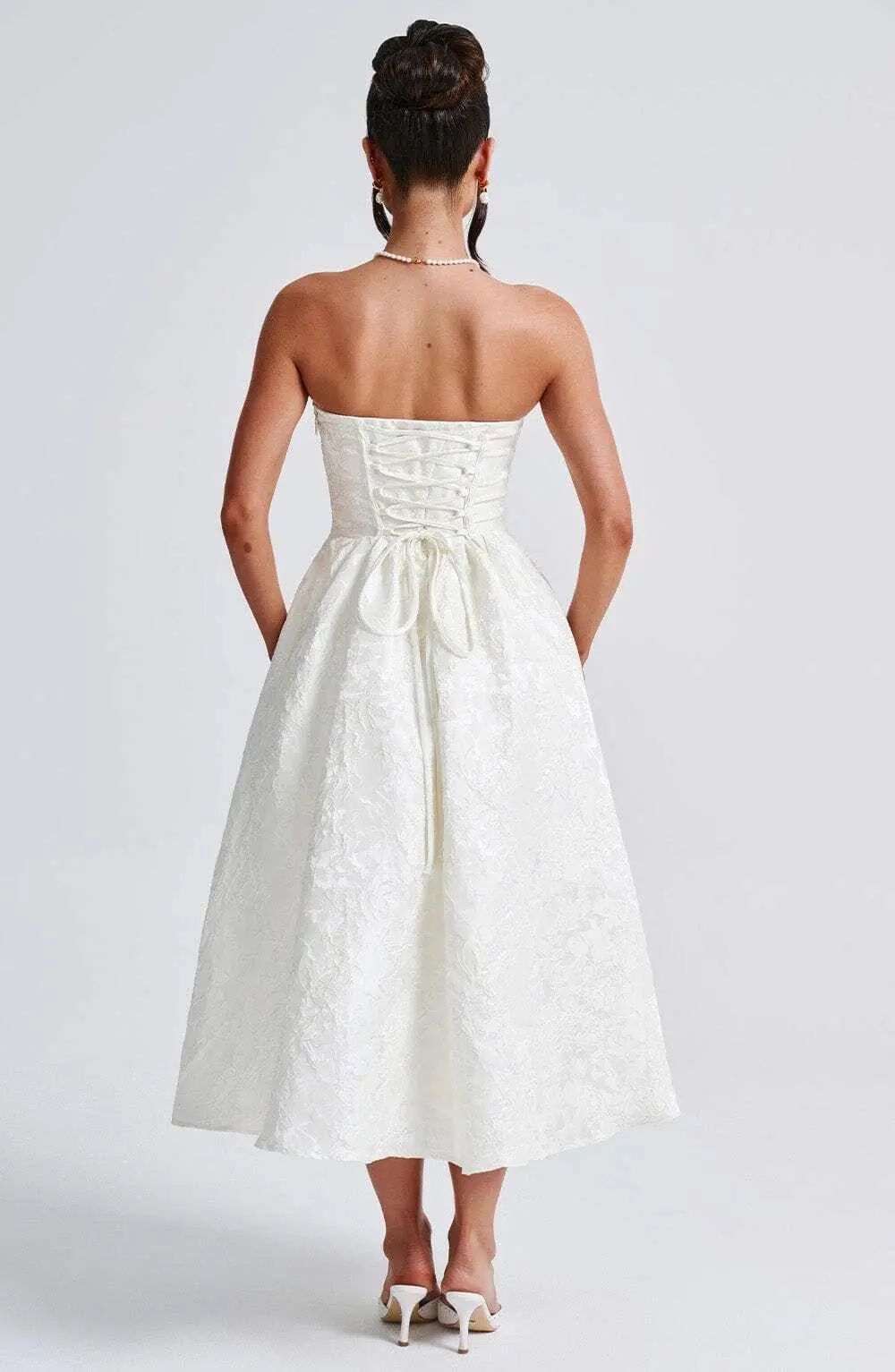 Saoirse Midi Dress - Ivory - Image 7