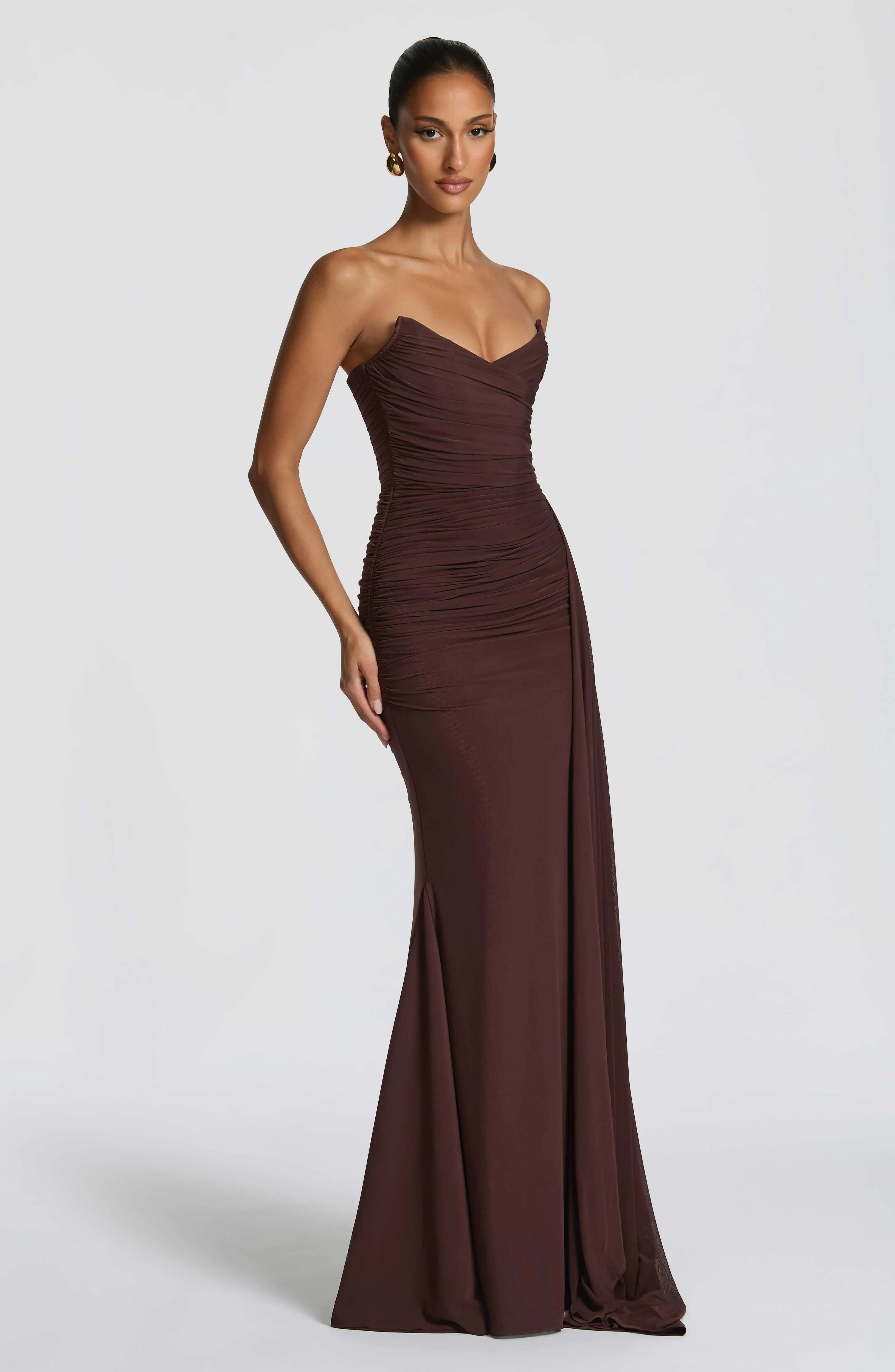 Ashika Maxi Dress - Plum Brown - Image 6
