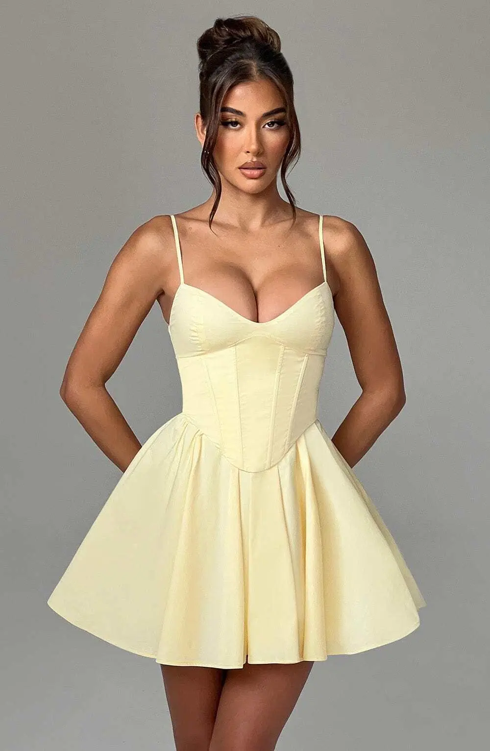 Analeigh Mini Dress - Lemon - Image 5