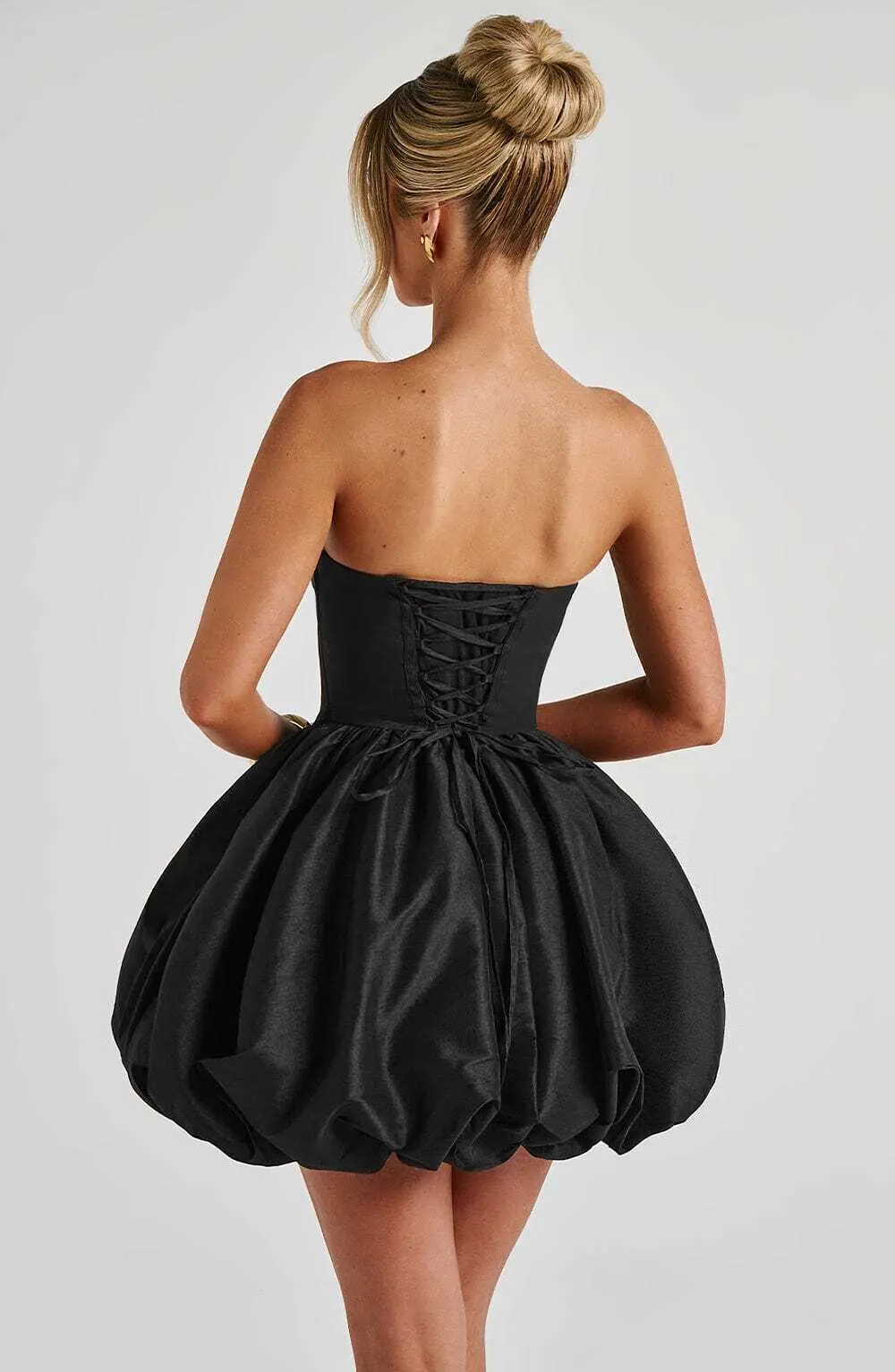 Lotus Mini Dress - Black - Image 9