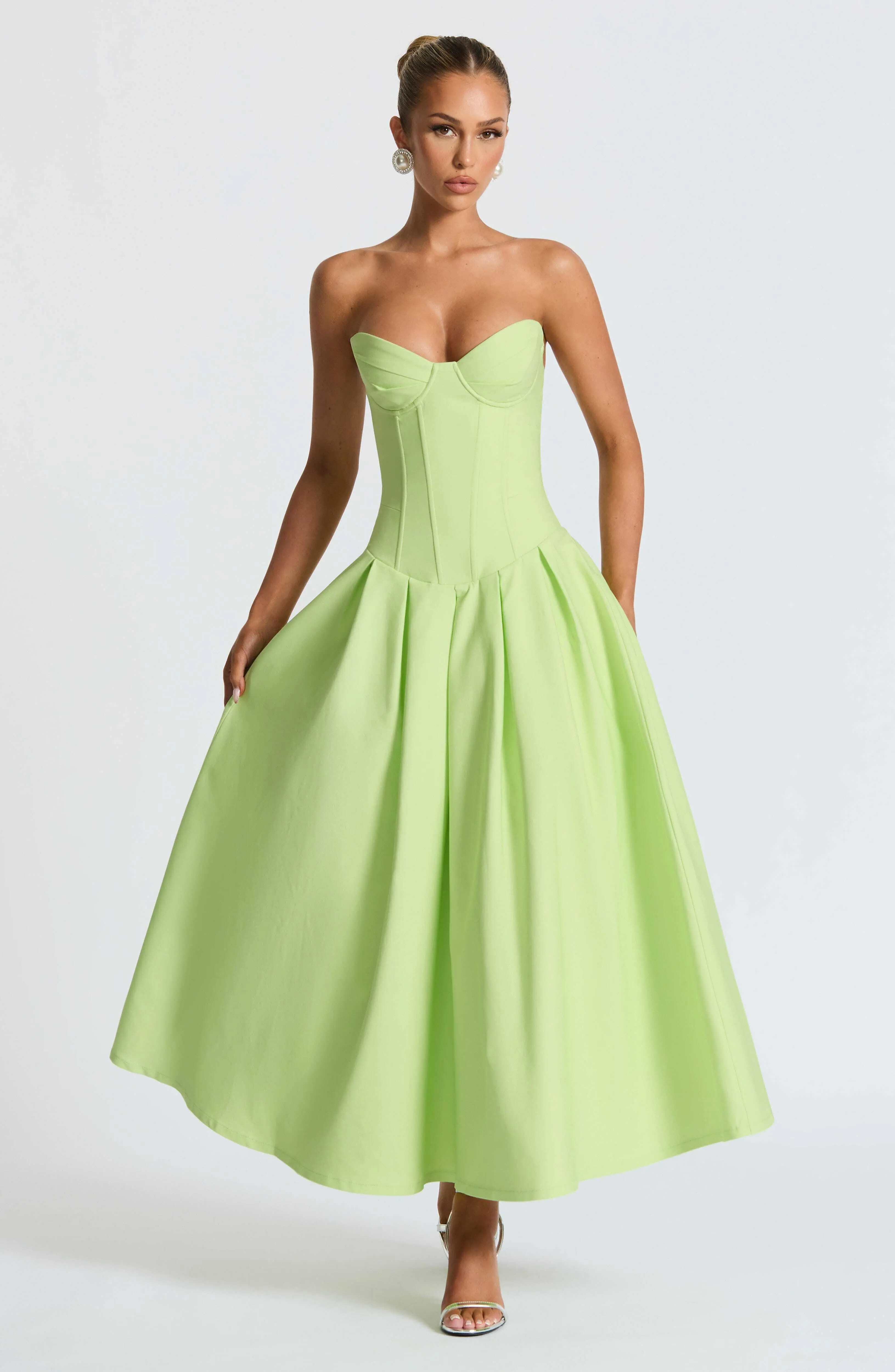 Salma Midi Dress - Lime - Image 7