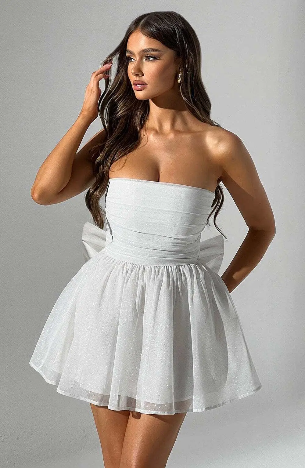 Katrina Mini Dress - Ivory Sparkle - Image 10