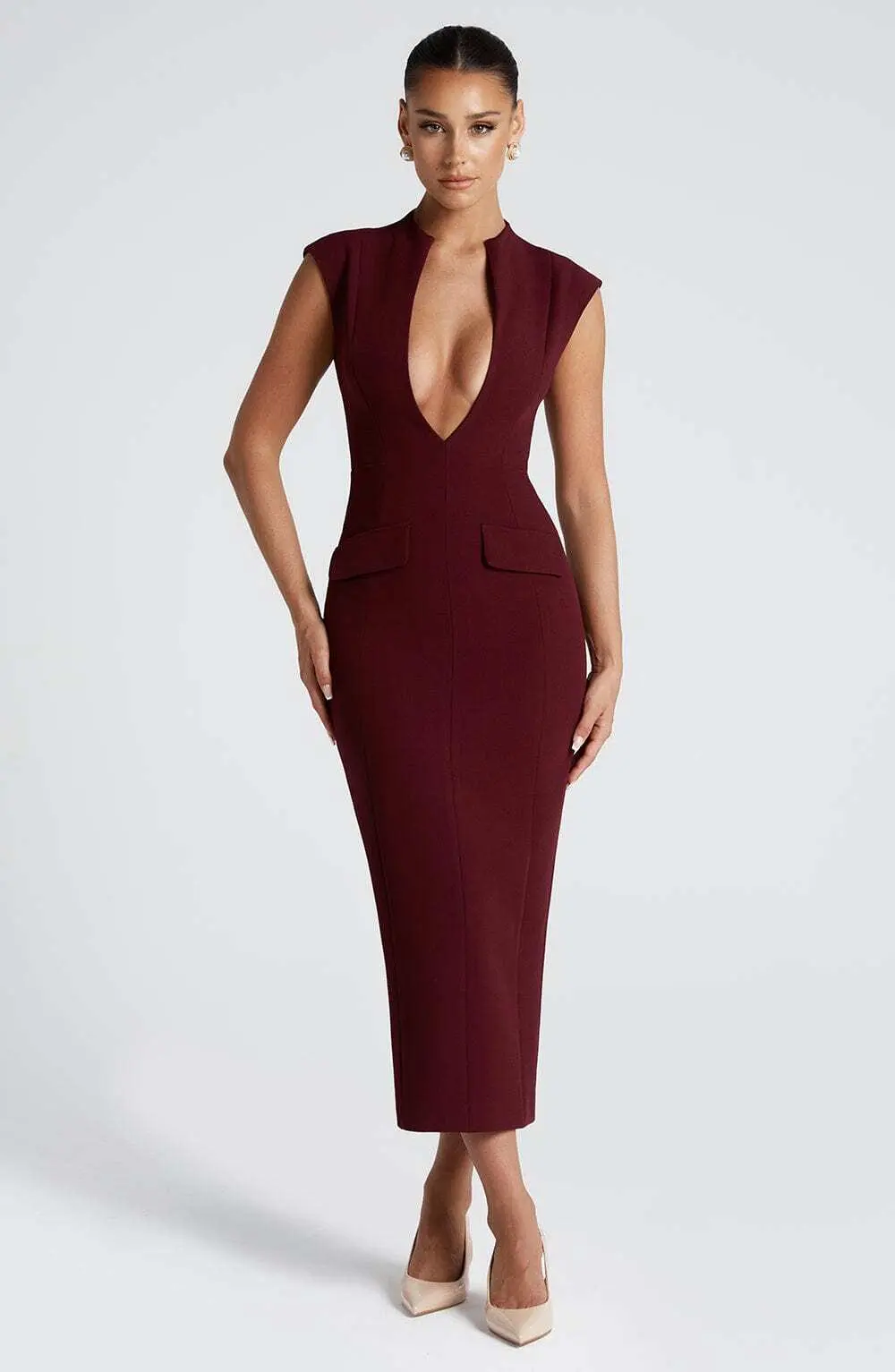 Nellie Midi Dress - Cherry Lacquer - Image 4