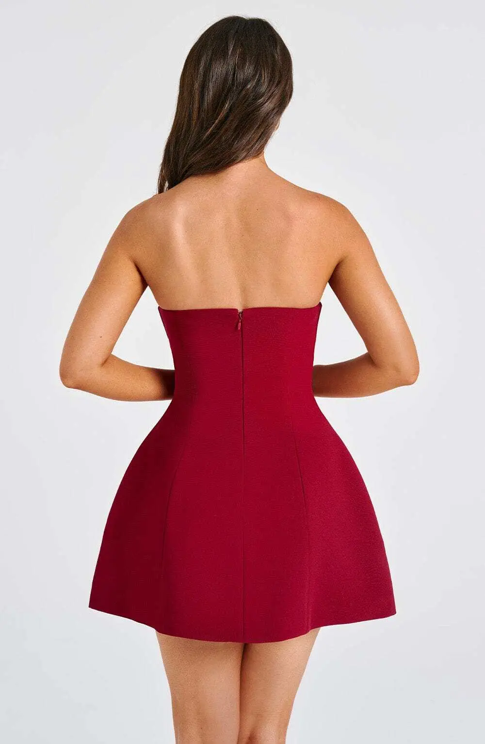Asha Mini Dress - Wine - Image 3