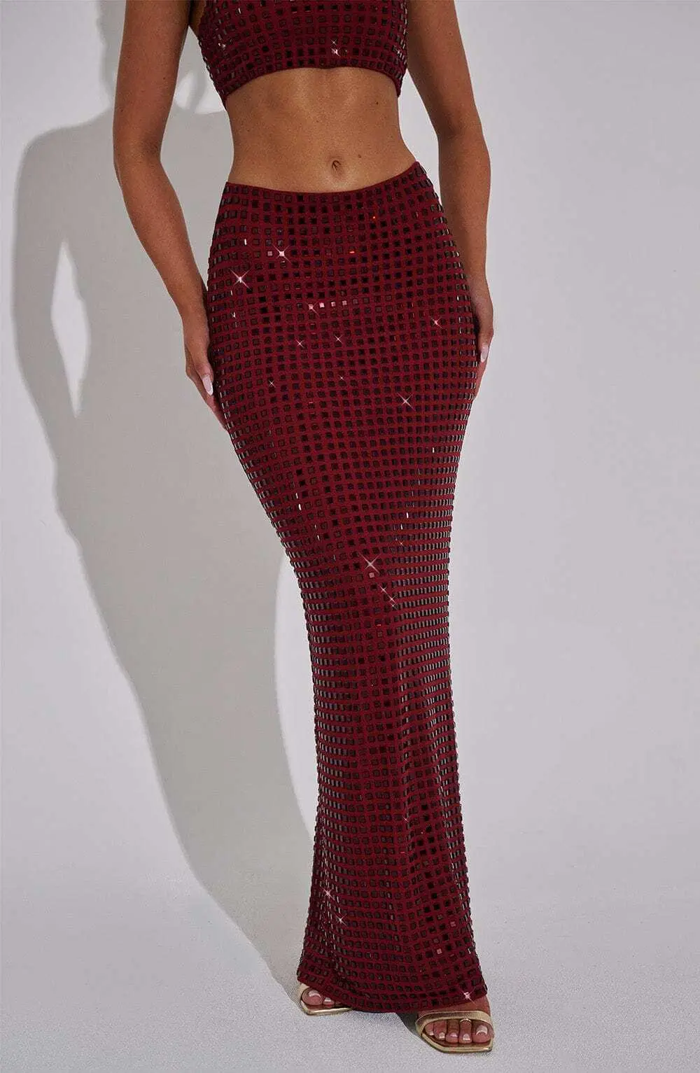 Dimity Maxi Skirt - Wine - Image 7