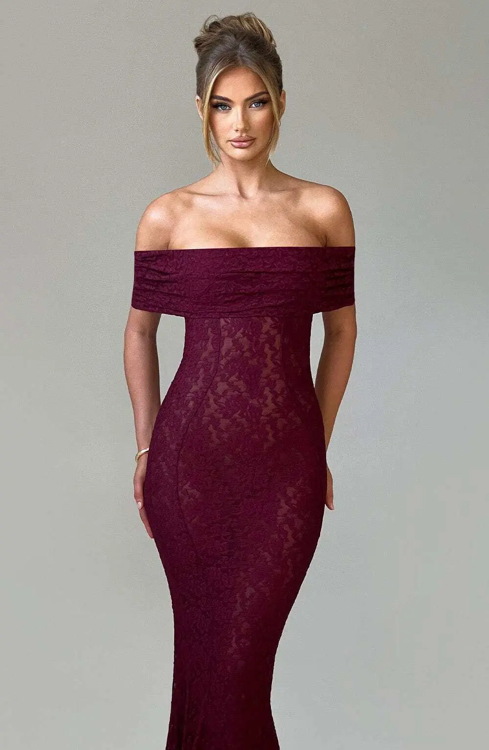 Stephanie Maxi Dress - Burgundy - Image 13