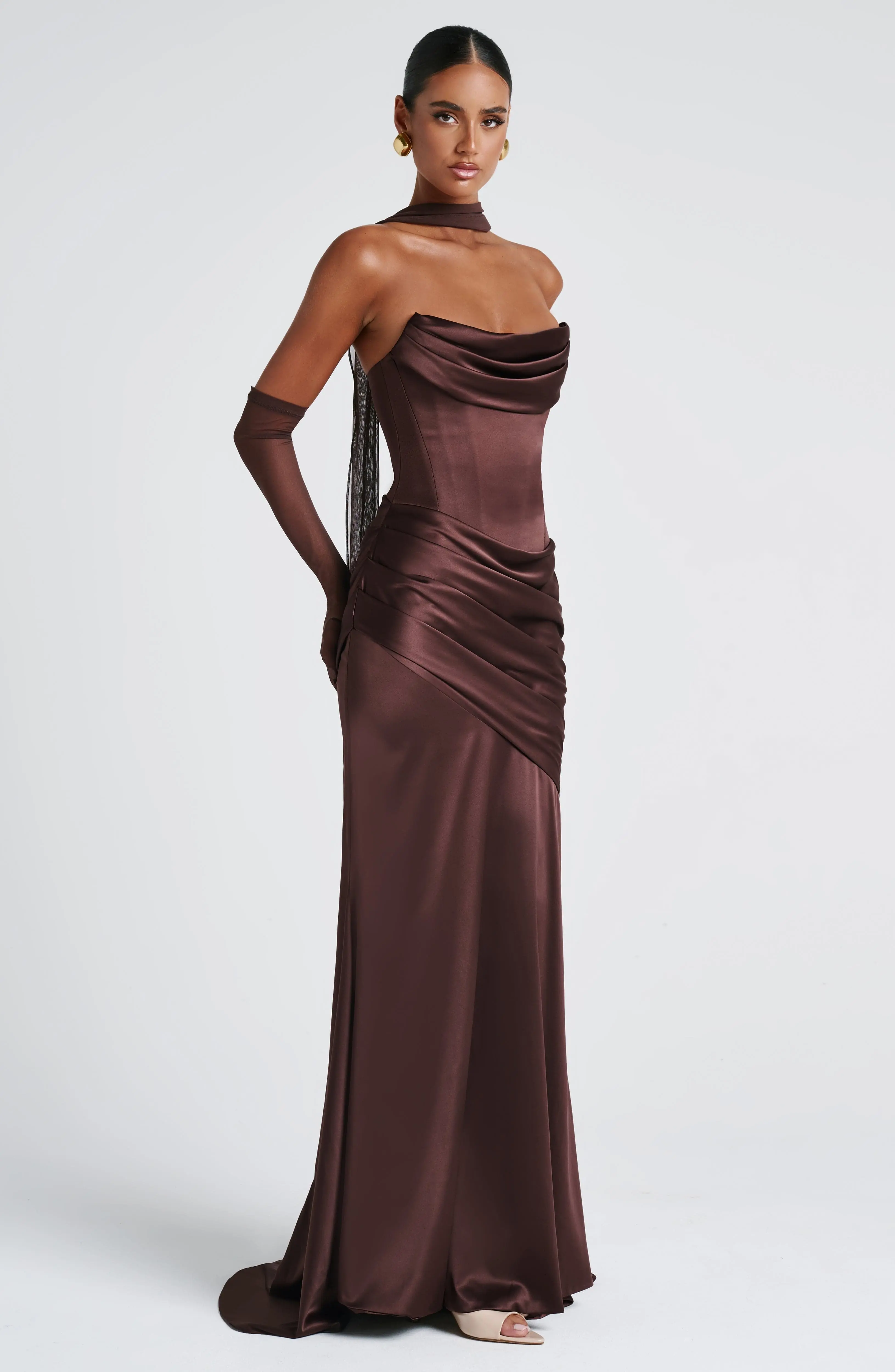 Kensington Maxi Dress - Plum Brown - Image 6