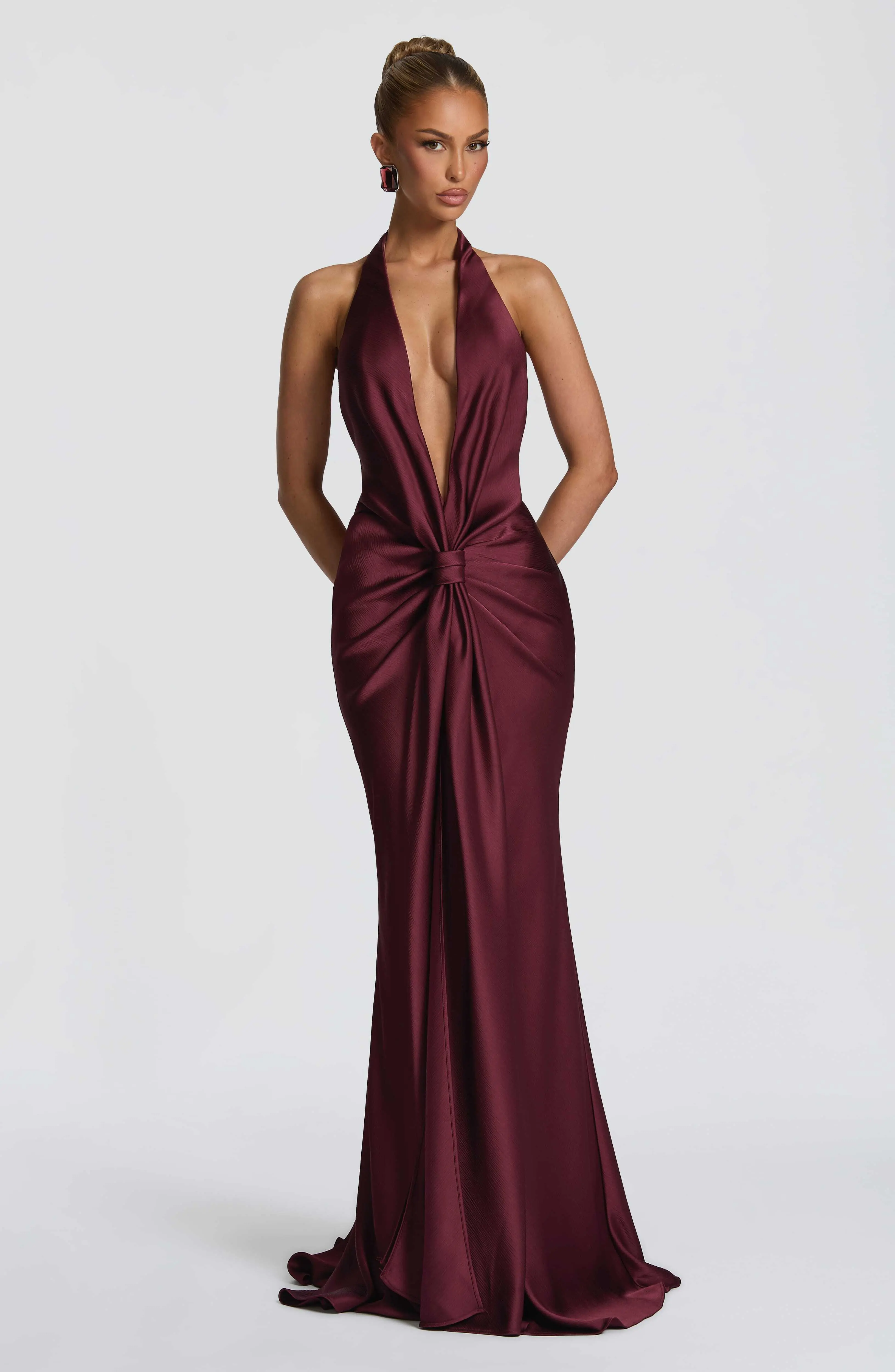 Linette Gown - Cherry Lacquer