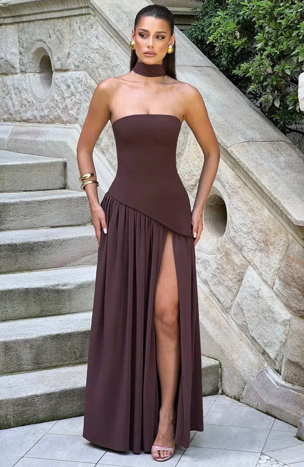 Maliyah Maxi Dress - Plum Brown - Image 7