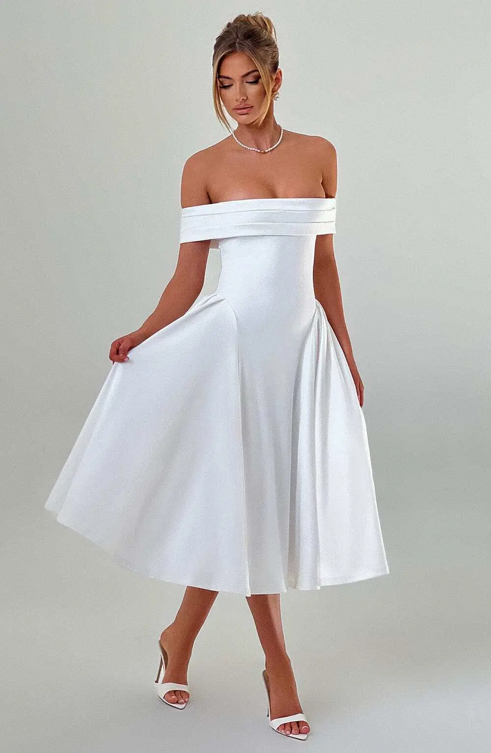 Miranda Midi Dress - Ivory - Image 14