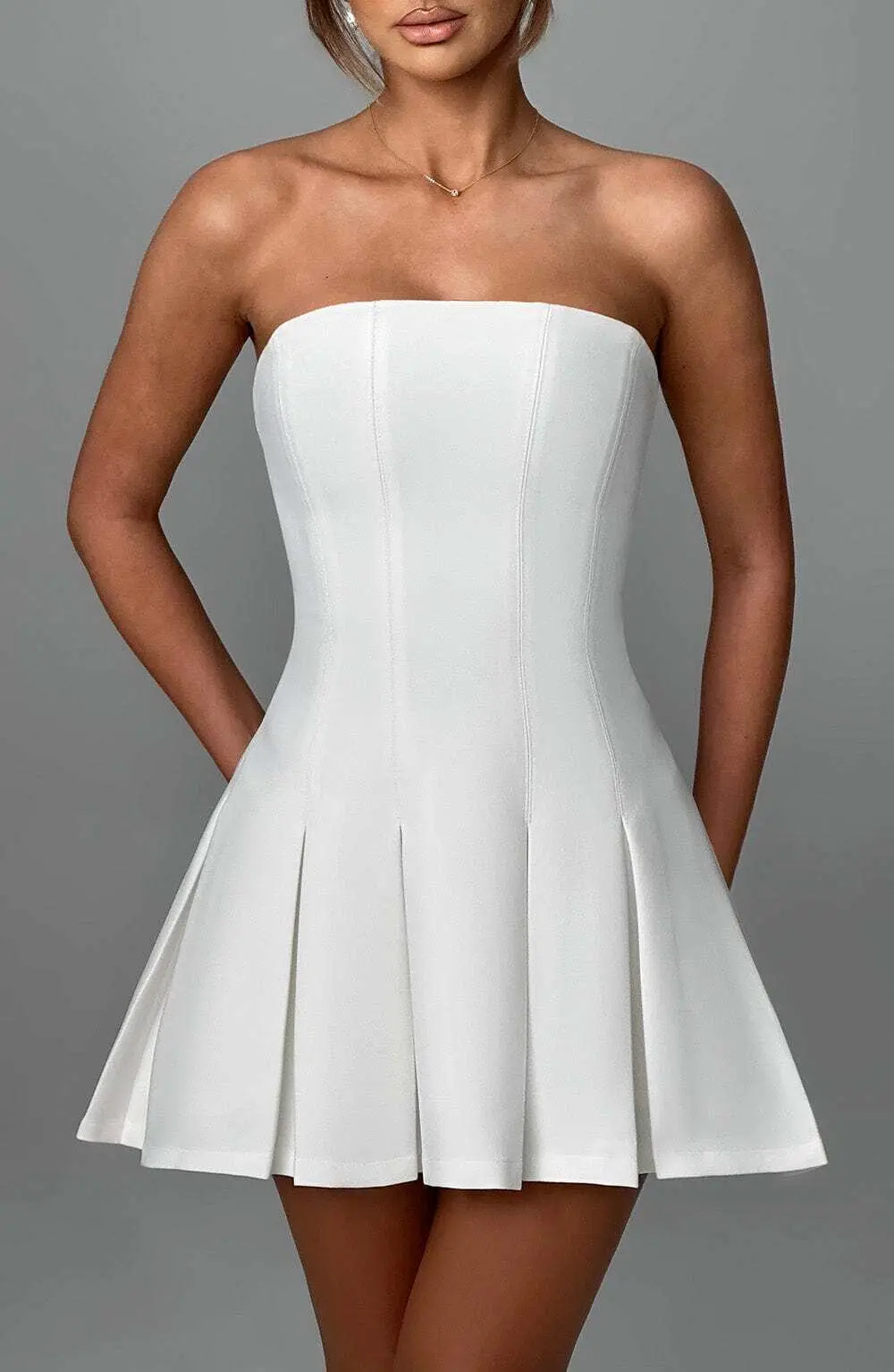 Bryony Mini Dress - Ivory - Image 2