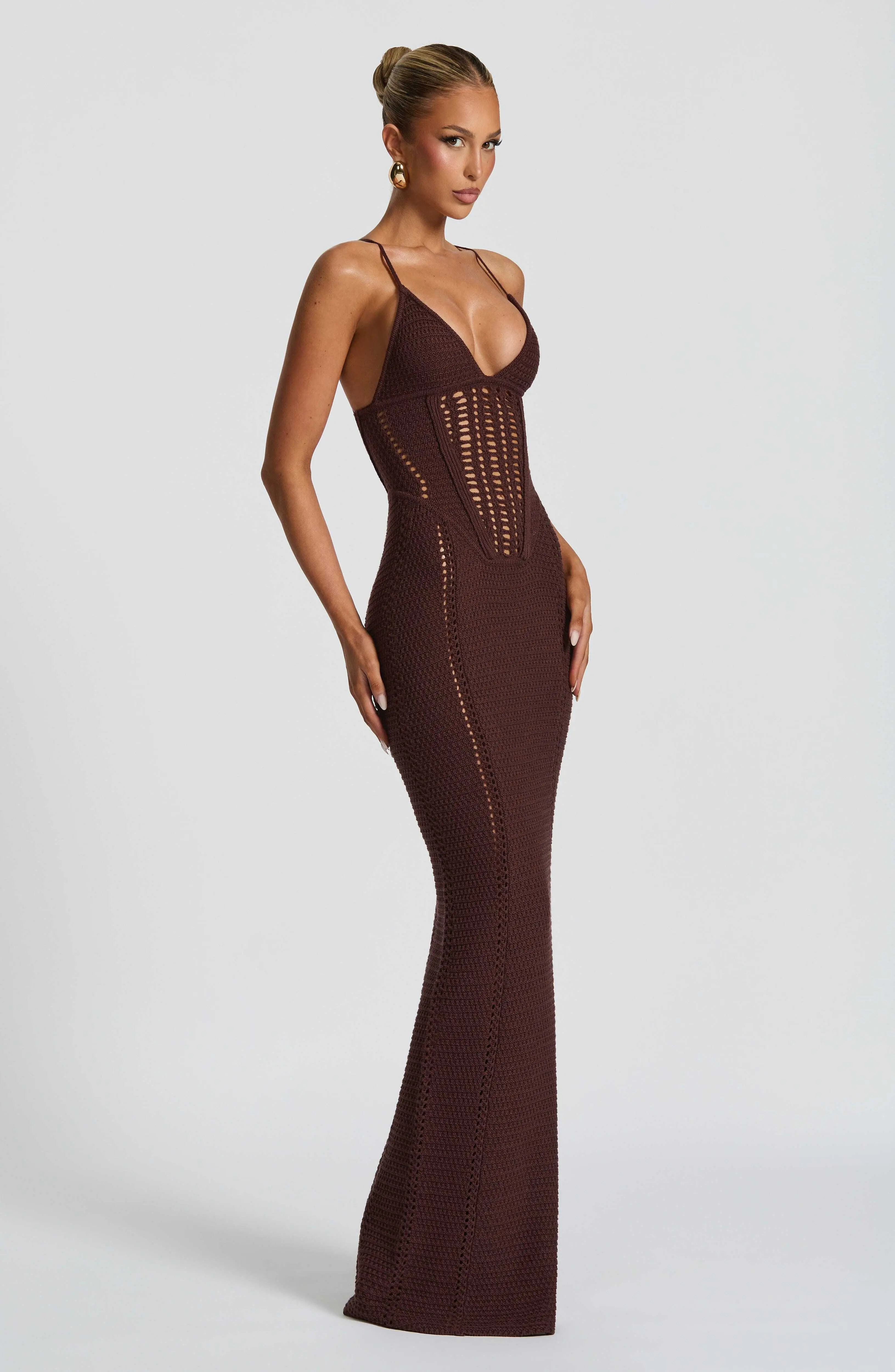 Xanthe Maxi Dress - Plum Brown - Image 3
