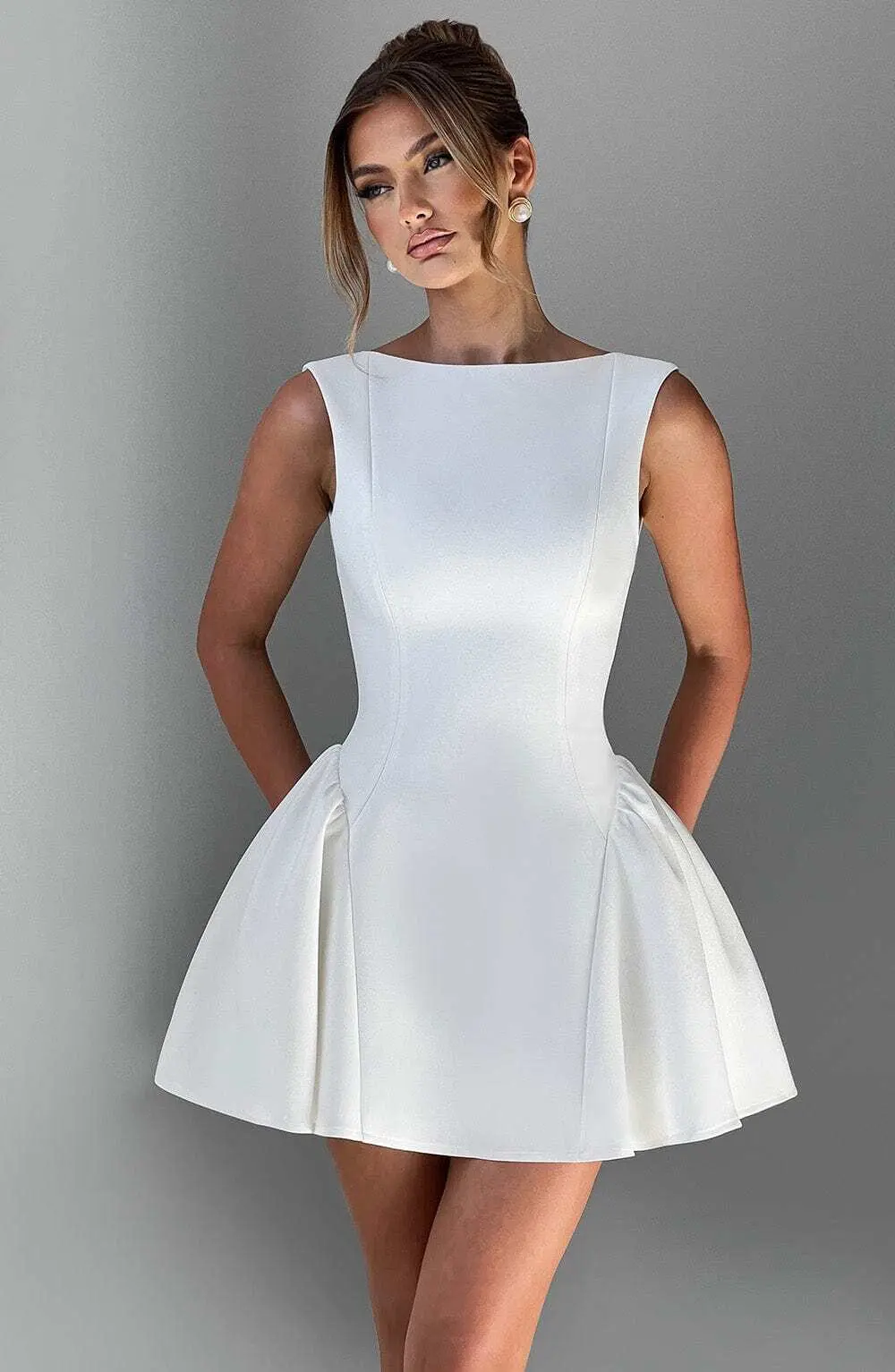 Yalina Mini Dress - Ivory - Image 10