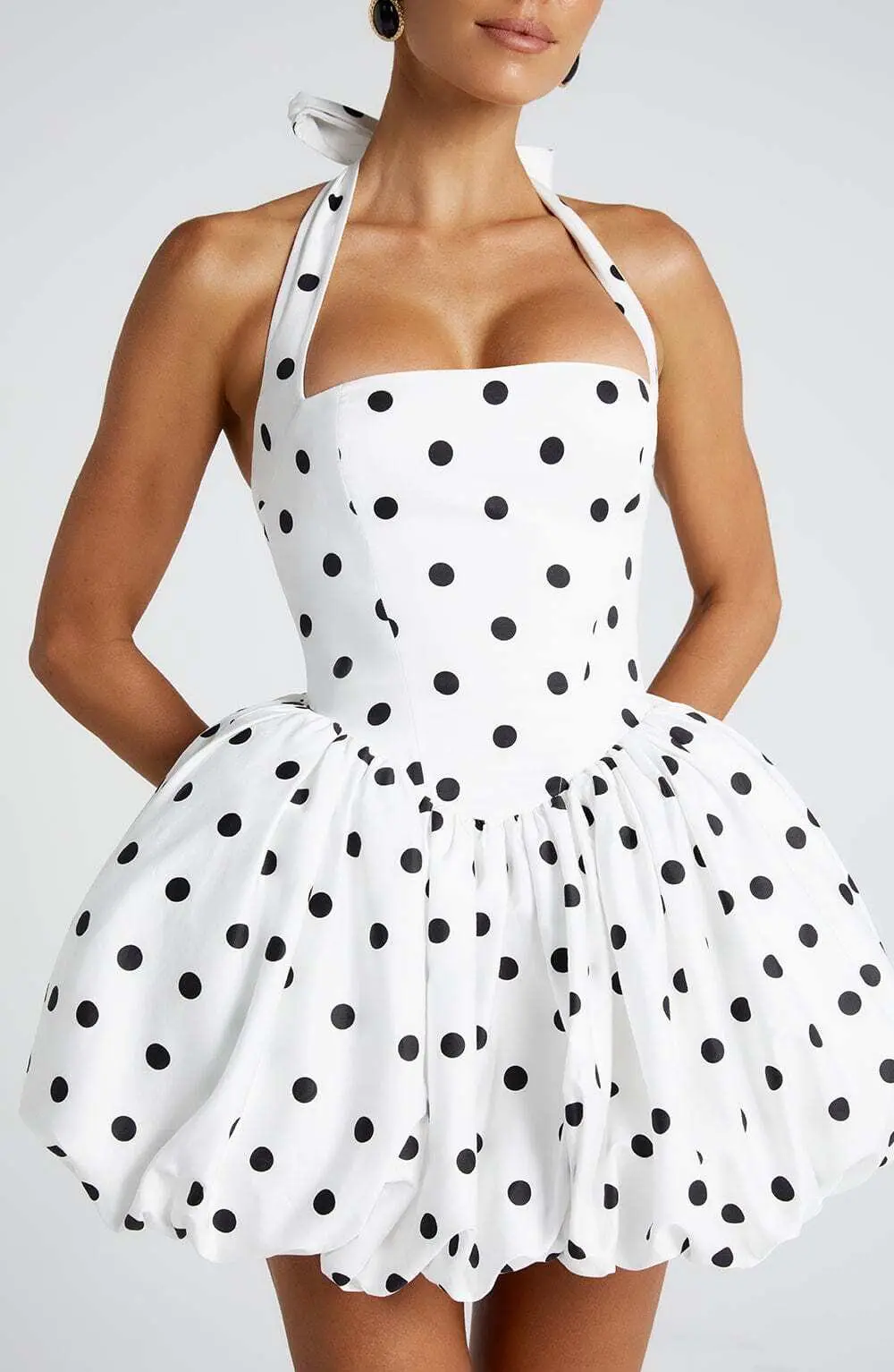 Maricia Mini Dress - Black Polka Dot Print - Image 5