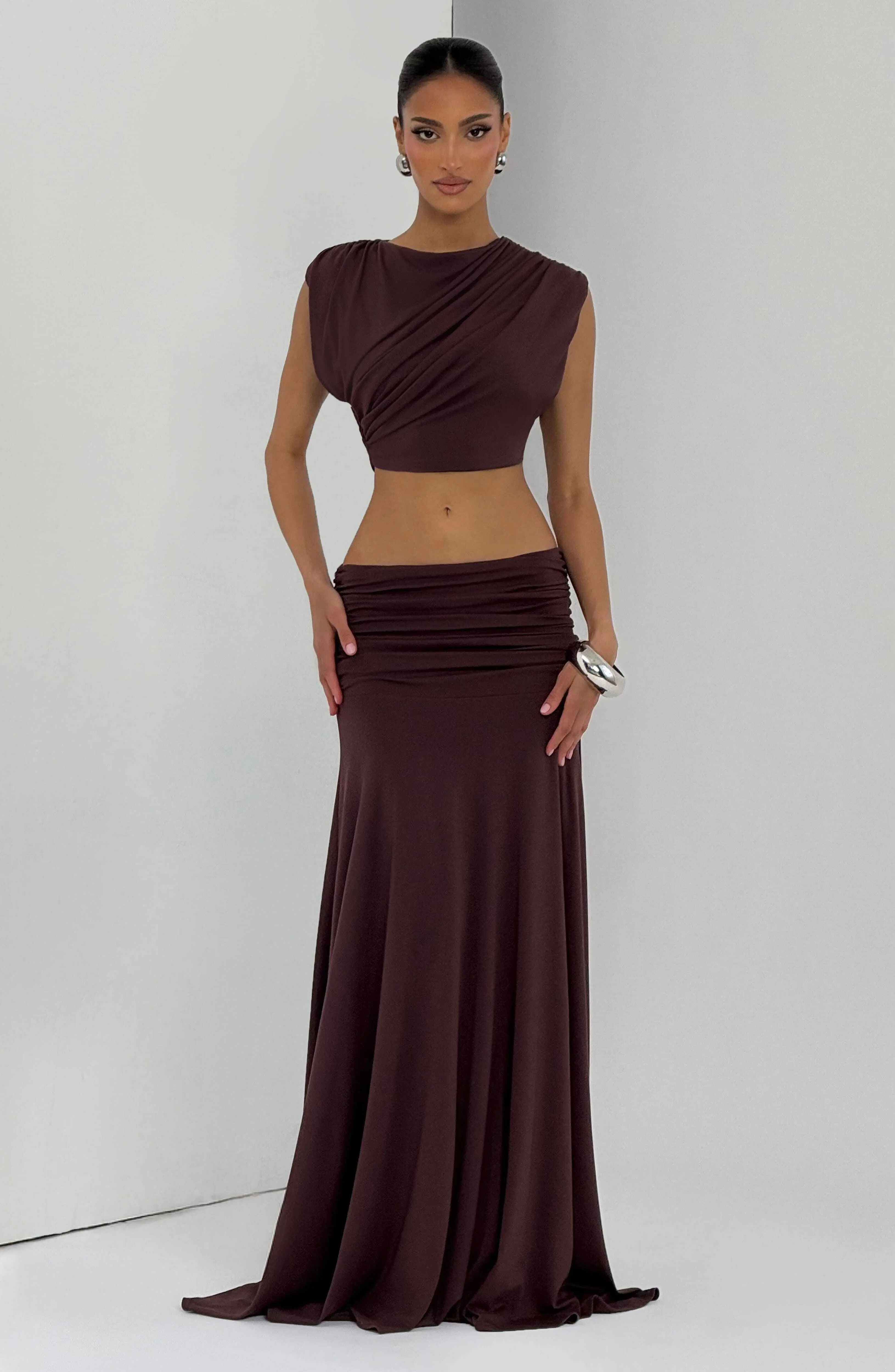 Paige Maxi Skirt - Plum Brown - Image 5