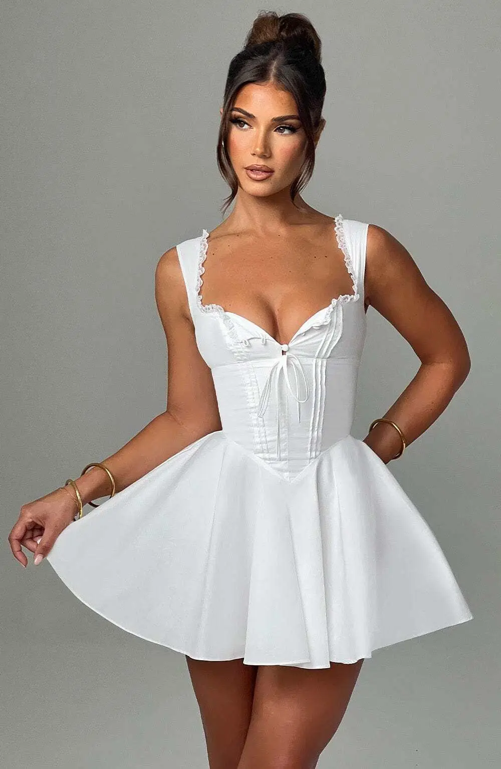 Antonella Mini Dress - Ivory - Image 3