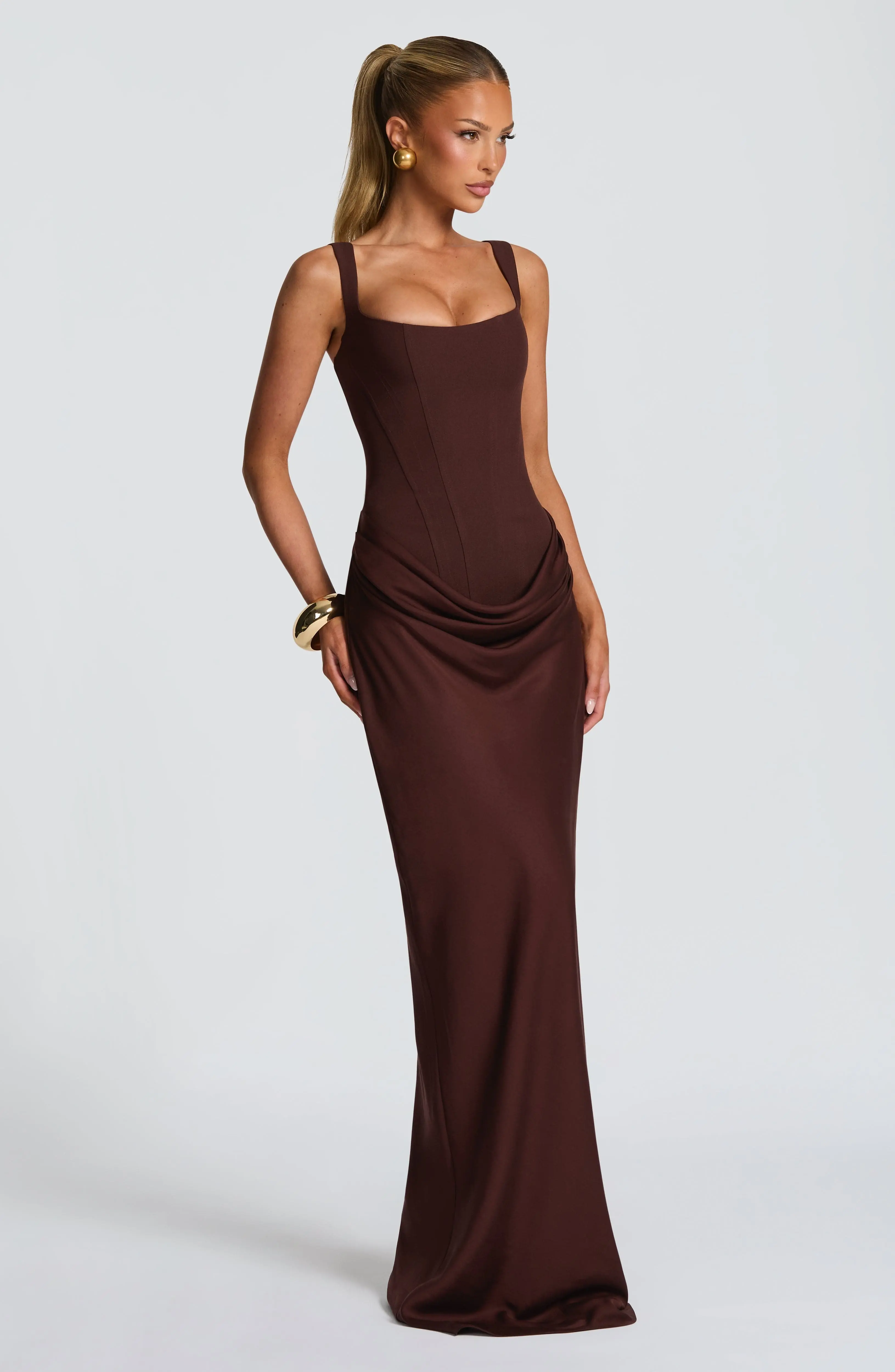 Cornelia Maxi Dress - Plum Brown - Image 4