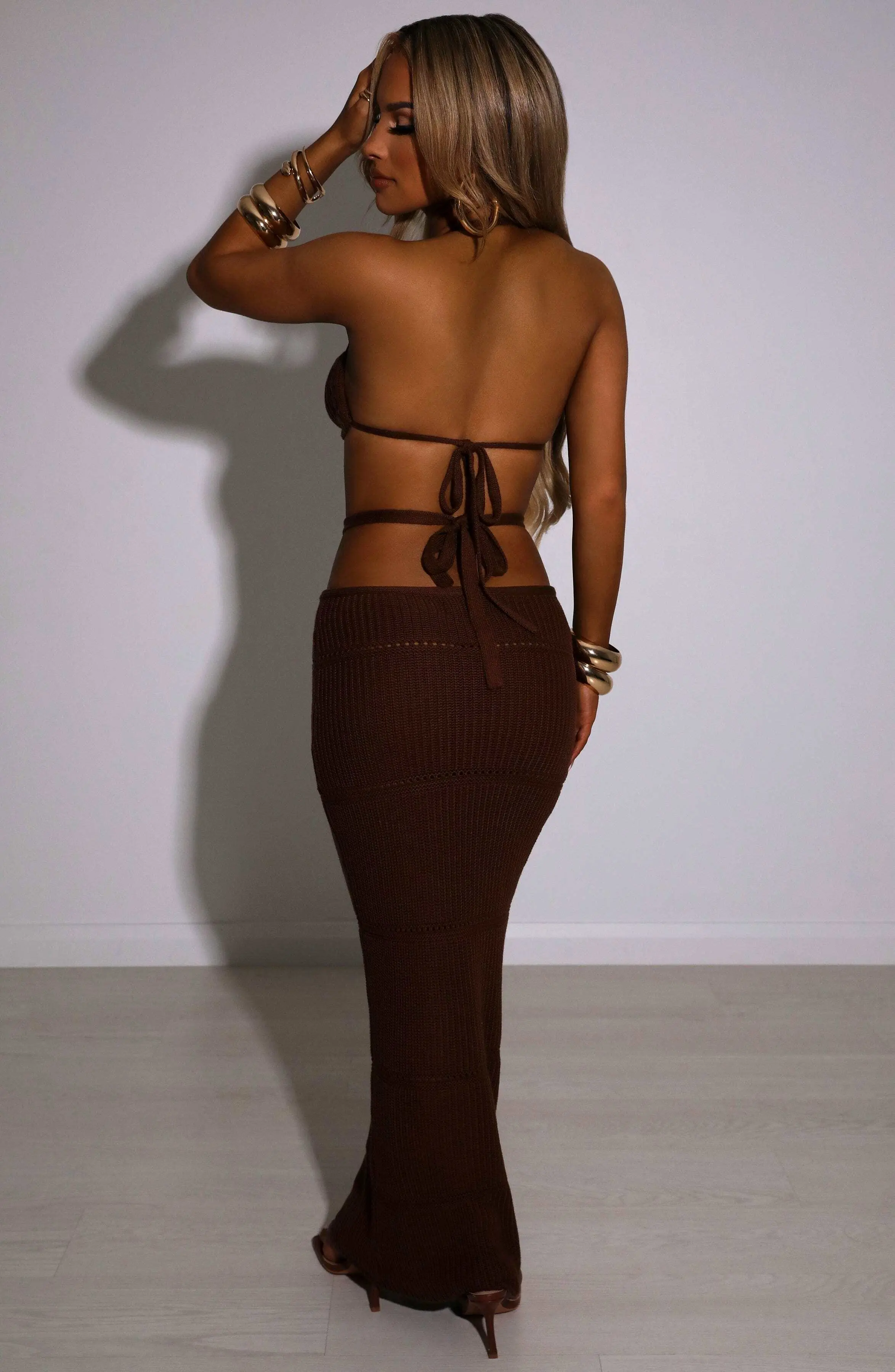 Aubery Maxi Skirt - Chocolate - Image 2