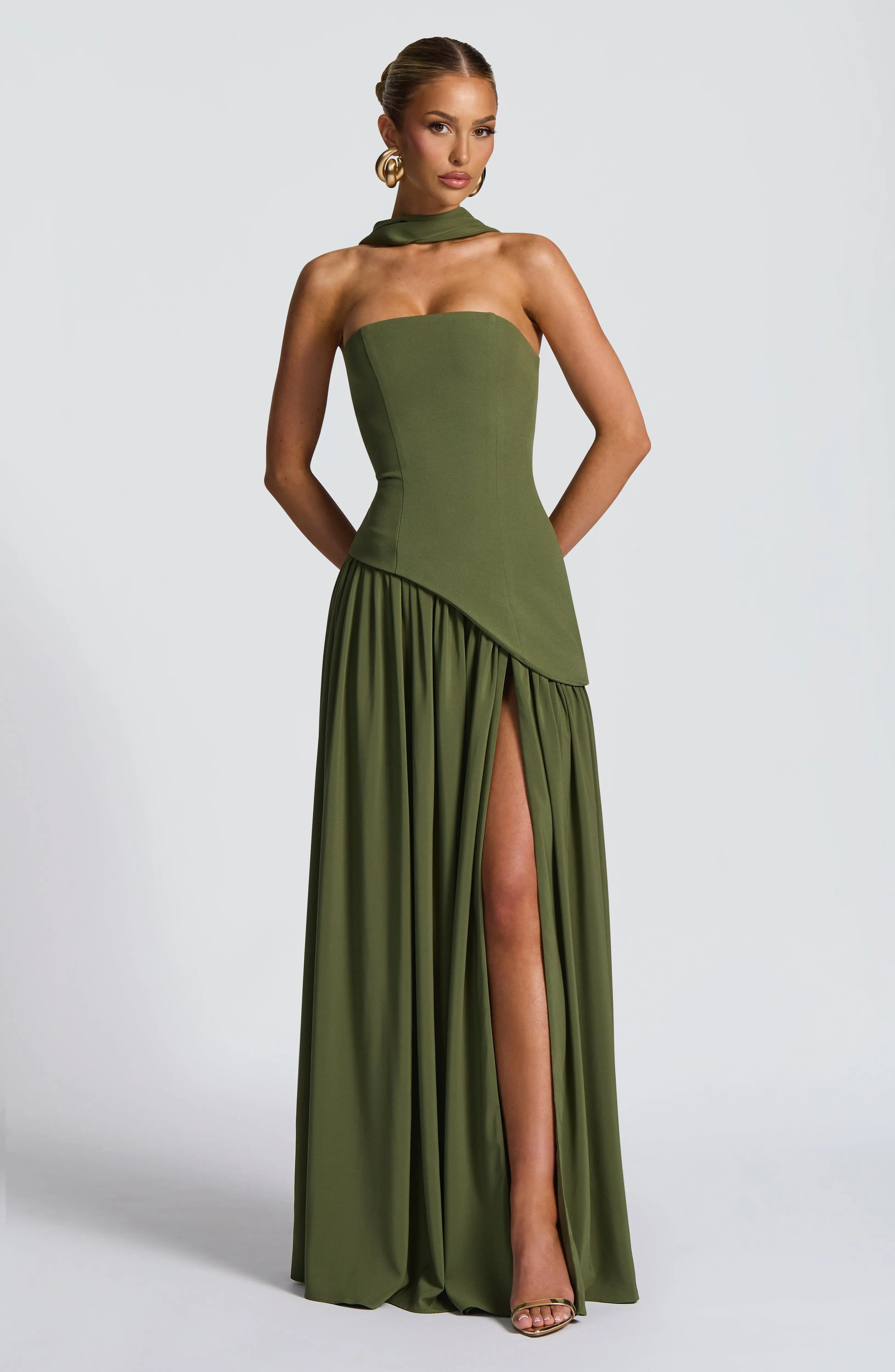 Maliyah Maxi Dress - Khaki - Image 8