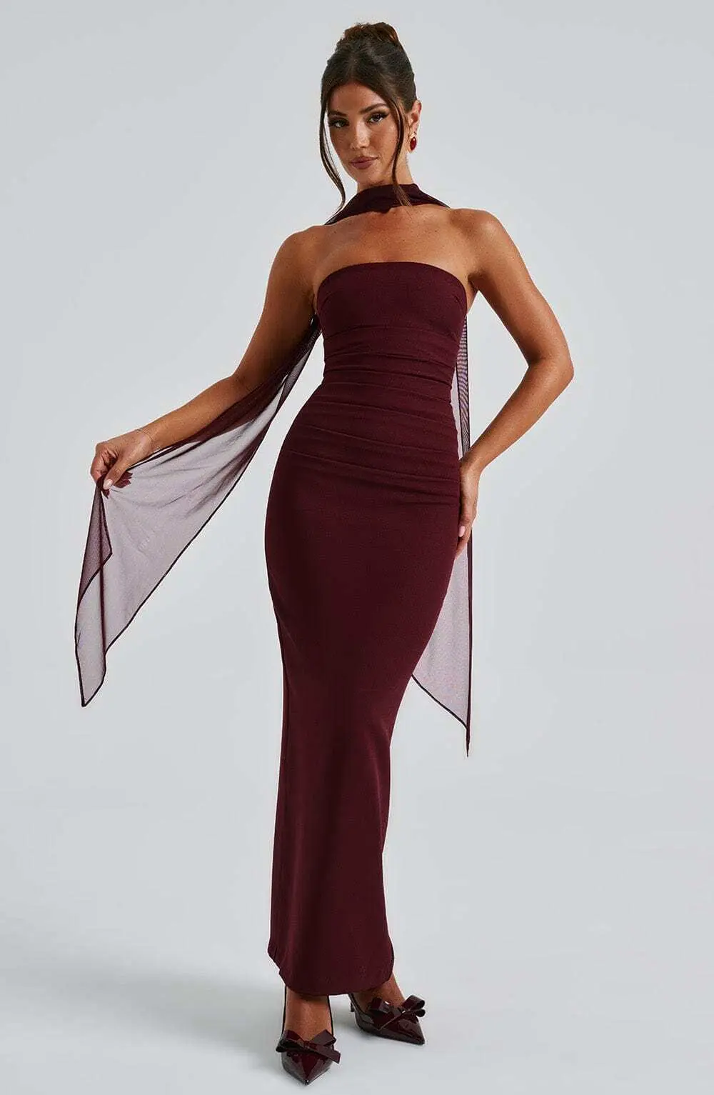 Yulia Maxi Dress - Cherry Lacquer - Image 5