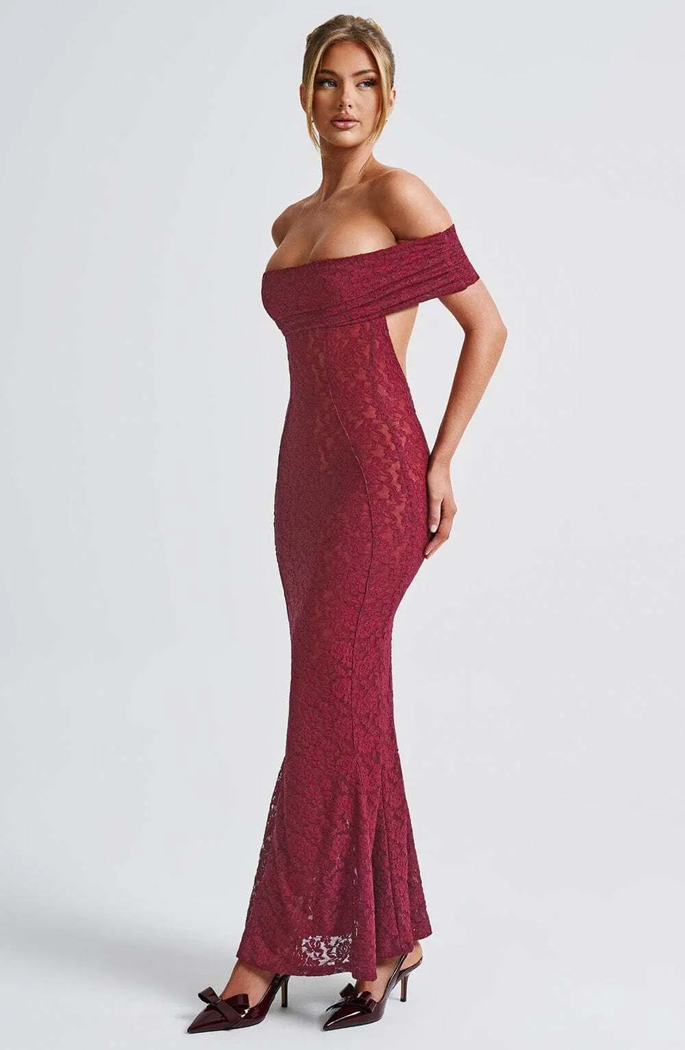 Stephanie Maxi Dress - Burgundy - Image 4