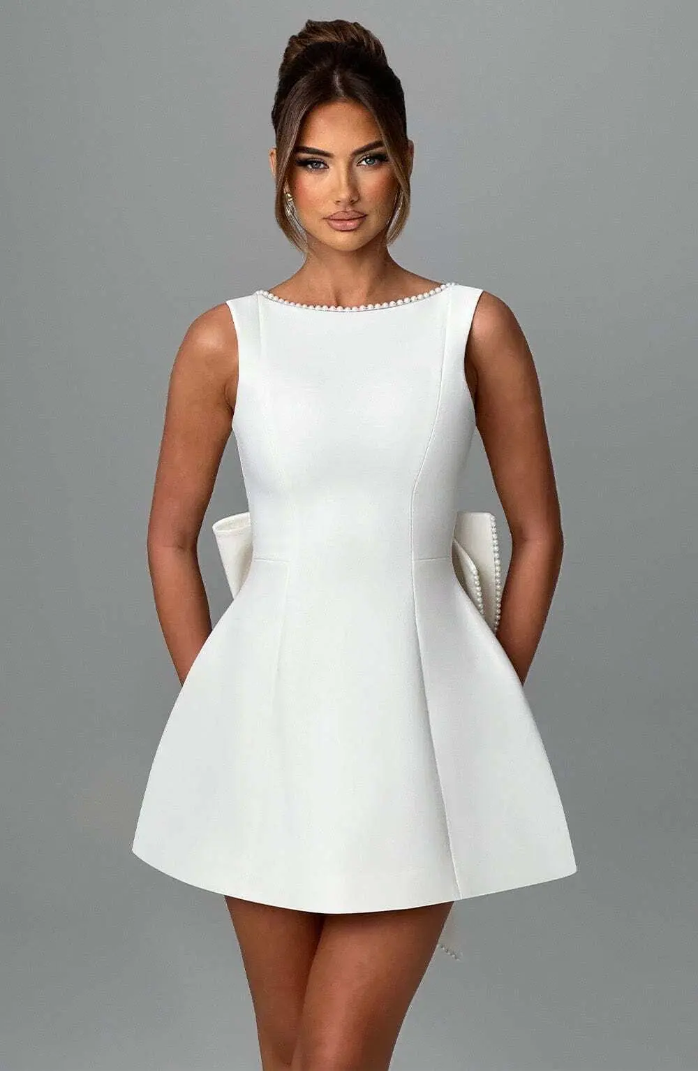 Carrie Mini Dress - Ivory - Image 3