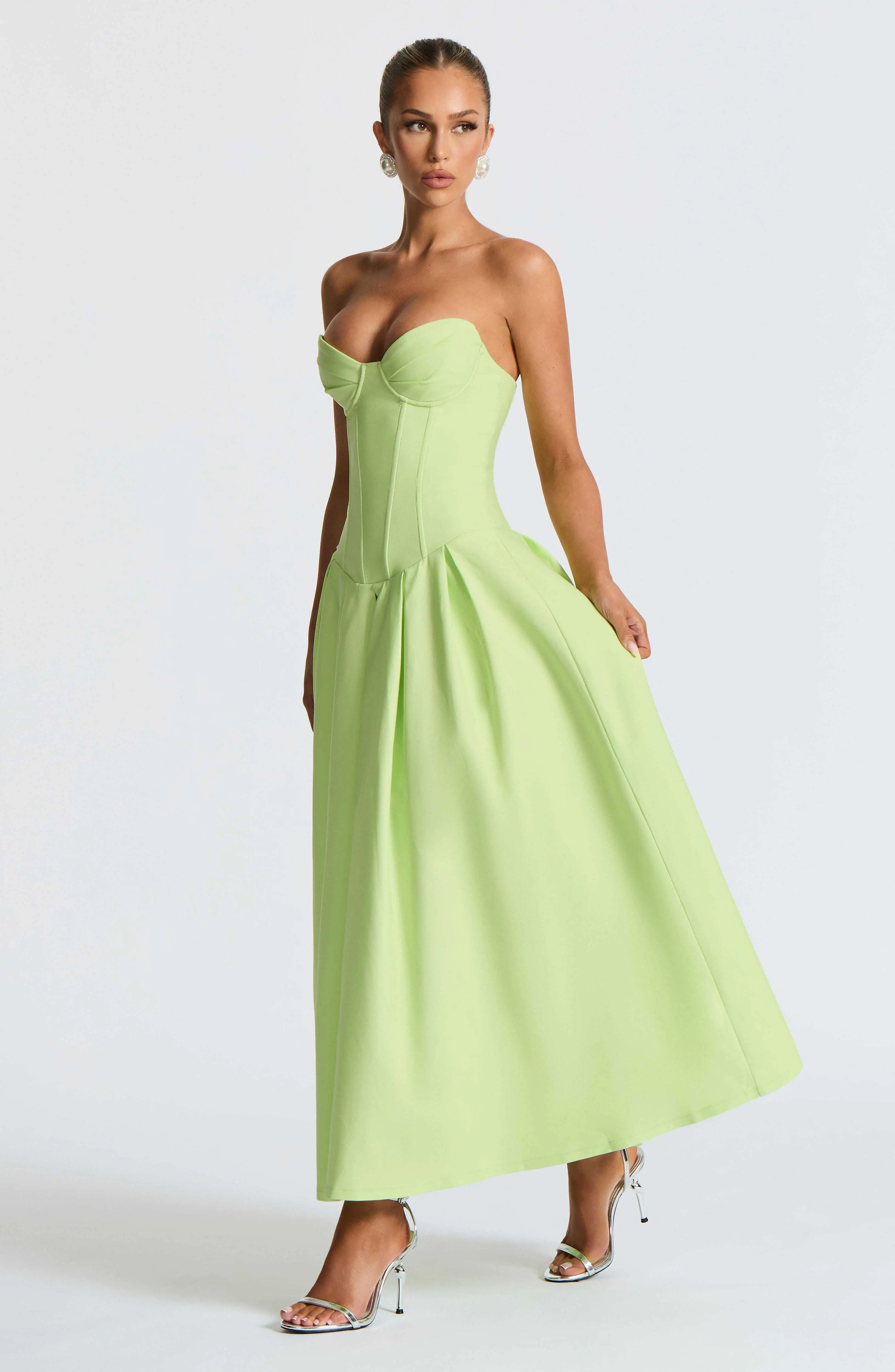 Salma Midi Dress - Lime - Image 4